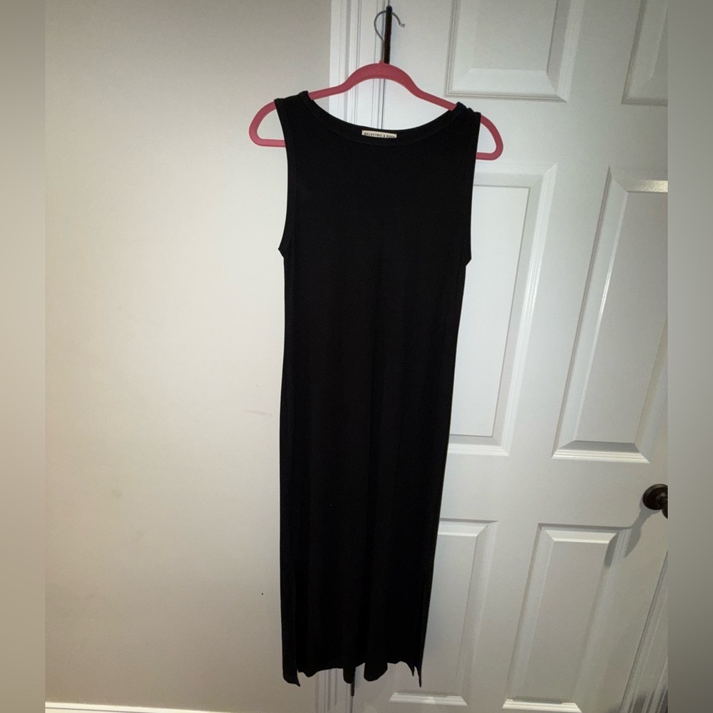 Electric & Rose Black ribbed dress large EUC